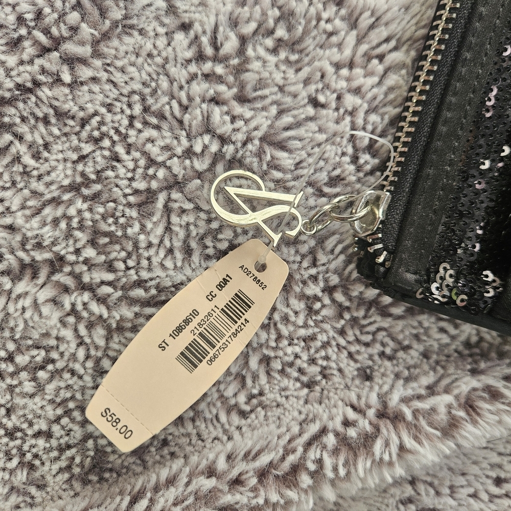 NWT Victoria's Secret 2013 Limited Edition Black Sequin Double Zip Clutch - Picture 3 of 9
